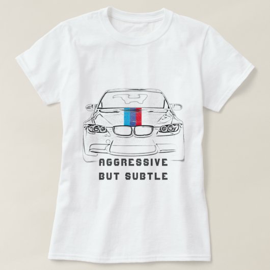 アグレッシブだがスタイル車の女性Tシャツ Tシャツ (デザイン正面)
