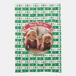 アグレッシブなクリスマスセーターのジャンパー写真  キッチンタオル