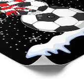 アグレッシブなセーター風 スノーマン サッカー ビル クリスマス ポスター (角)