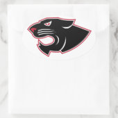 アグレッシブなヒョウの頭アイコン 楕円形シール (バッグ)