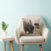 アグレッシブバイソンと黒狼 クッション (椅子)