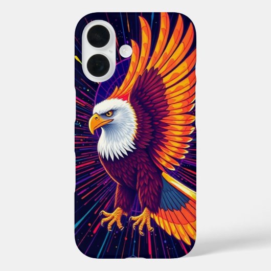 アグレッシブ鮮やかイーグルの色はっきりした付き Case-Mate iPhoneケース (裏面)