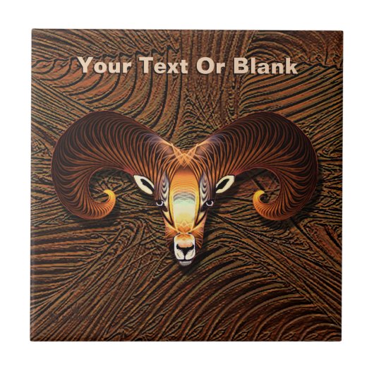 アケダ – ラムの頭 タイル (正面)