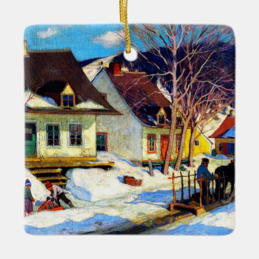 アケベックヴィレッジ通り – クラレンスガニオンアートワーク セラミックオーナメント (正面)