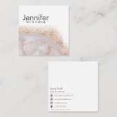 アゲイトバラモダン金ゴールドエレガント スクエア名刺 (正面/裏面)