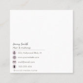 アゲイトバラモダン金ゴールドエレガント スクエア名刺 (裏面)