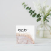 アゲイトバラモダン金ゴールドエレガント スクエア名刺 (スタンド正面)