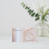 アゲイトバラ金ゴールドメタリックソフトピンク 名刺 (スタンド正面)