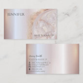 アゲイトバラ金ゴールドメタリックソフトピンク 名刺 (正面/裏面)