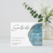 アゲイト青バラ金ゴールド書道 案内ポストカード (スタンド正面)