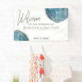 アゲイト青バラ金ゴールド結婚書道 横断幕 (インサイチュ)