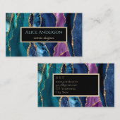 アゲエレガントテ金ゴールドブルーグリーンブラックデザイナー釜林 名刺 (正面/裏面)