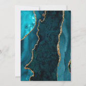 アゲエレガントートティール(緑がかった色)金ゴールドアイボリー日付の保存 招待状 (裏面)