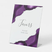 アゲエレガントートパープルシルバー結婚式の引き出物 台座サイン (正面)