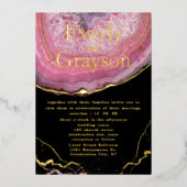 アゲエレガントート赤面ピンク&金ゴールド結婚ズ 箔招待状 (正面)