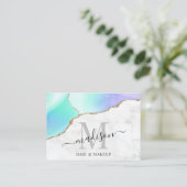 アゲガーリーート金ゴールドグリッター大理石モノグラムメイクアップ 名刺 (スタンド正面)