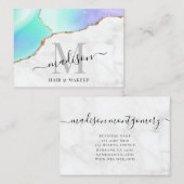 アゲガーリーート金ゴールドグリッター大理石モノグラムメイクアップ 名刺 (正面/裏面)