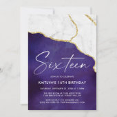 アゲスタイリッシュート&大理石16誕生日 招待状 (正面)