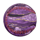 アゲットパープルバイオレット金ゴールドグリッターゲードユアネーム 野球ボール (正面左)