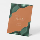 アゲテエレガントエメラルドグリーンラスト結婚式の引き出物 台座サイン (正面)