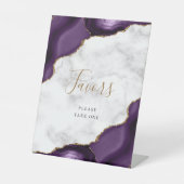 アゲテエレガントパープル金ゴールド大理石結婚式の引き出物 台座サイン (正面)