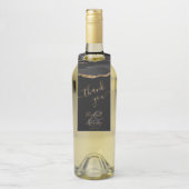 アゲテエレガントブラック金ゴールドダーク結婚ズ・サンキュー ボトルネックタグ (ボトル)