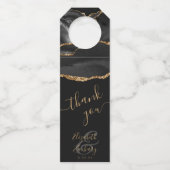 アゲテエレガントブラック金ゴールドダーク結婚ズ・サンキュー ボトルネックタグ (正面)