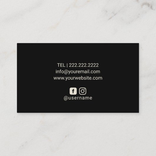 アゲテエレガントブラック&金ゴールドマーブル美しいサロン部 名刺 (裏面)