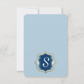 アゲテエレガントブルーかわいらしティール（緑がかった色）エッジパターン サンキューカード (裏面)