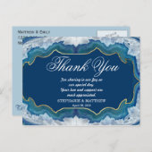 アゲテエレガントブルーかわいらしティール（緑がかった色）エッジパターン ポストカード (正面/裏面)