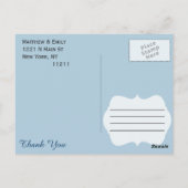 アゲテエレガントブルーかわいらしティール（緑がかった色）エッジパターン ポストカード (裏面)