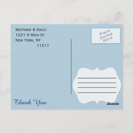 アゲテエレガントブルーかわいらしティール(緑がかった色)エッジパターン ポストカード (裏面)