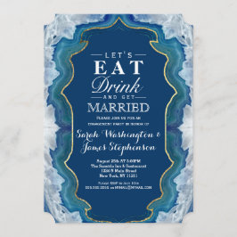 アゲテエレガントブルーかわいらしティール（緑がかった色）エッジパターン 招待状