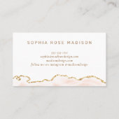 アゲテエレガントマーブルウォーターカラーコーラル金ゴールド 名刺 (裏面)