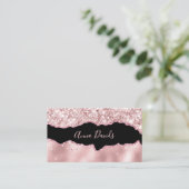 アゲテエレガントメイクアップアーティストバラ金ゴールドピンクグリッター 名刺 (スタンド正面)