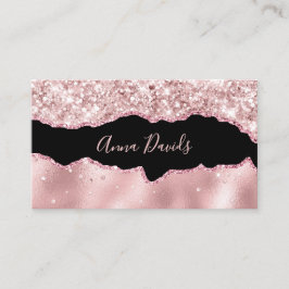 アゲテエレガントメイクアップアーティストバラ金ゴールドピンクグリッター 名刺