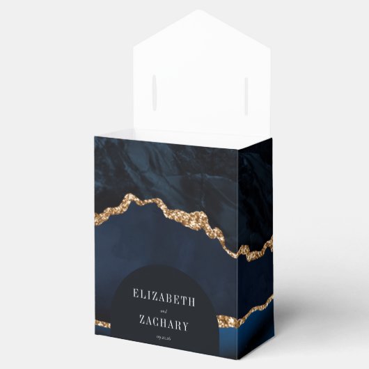 アゲテモダンゲードアーチネイビーブルー金ゴールド フェイバーボックス (オープン)