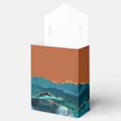 アゲテモダンゲードティール（緑がかった色）金ゴールドバーンドオレンジ フェイバーボックス (オープン)