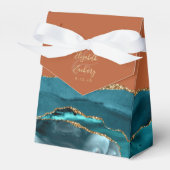 アゲテモダンゲードティール（緑がかった色）金ゴールドバーンドオレンジ フェイバーボックス (正面サイド)