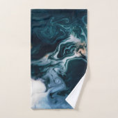 アゲテモダンジオードネイビーブルー金ゴールドモノグラム バスタオルセット (ハンドタオル)