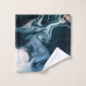 アゲテモダンジオードネイビーブルー金ゴールドモノグラム バスタオルセット (ウォッシュタオル)