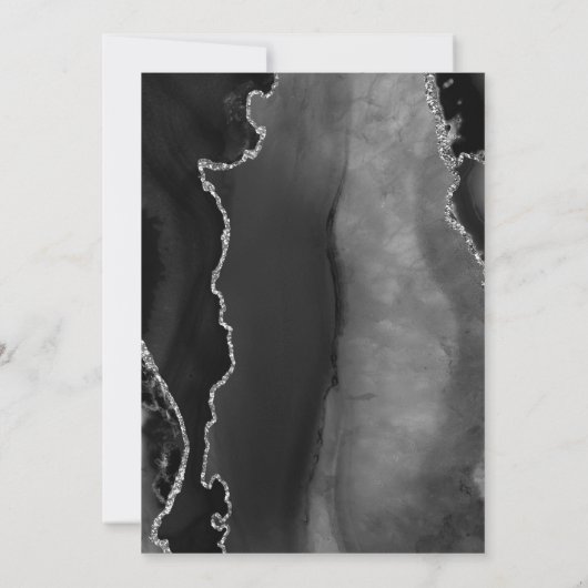 アゲテモダンブラックシルバーダーク日付を保存 案内状 (裏面)