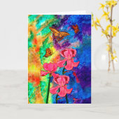 アゲハチョウの魅力の挨拶状 カード (黄色い花)