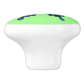 アゲハチョウバタフライイングリーン、ターコイズ&ブラック セラミックノブ (側面)