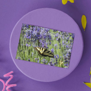 アゲハチョウバタフライオンラベンダー開花誕生日 カード