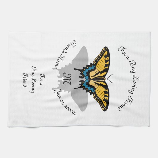 アゲハチョウバタフライモノグラム キッチンタオル (横)