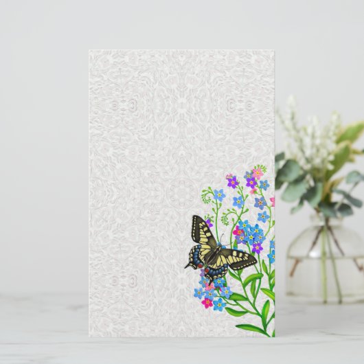 アゲハチョウバタフライ忘れオンメノットスタディティ 便箋 (スタンド正面)