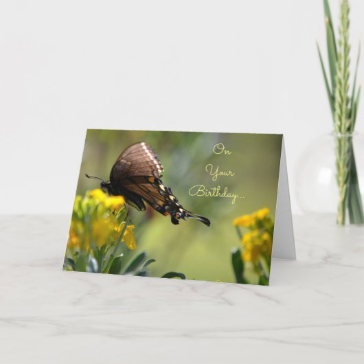 アゲハチョウバタフライ誕生日カード カード (正面)