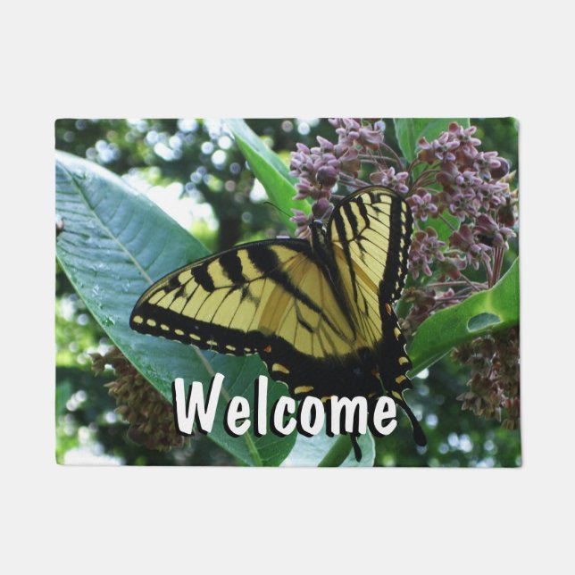 アゲハチョウバタフライIオンミルクウィードアットシェナンドア ドアマット (正面)