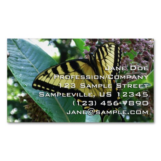 アゲハチョウバタフライIオンミルクウィードアットシェナンドア マグネット名刺 (正面)